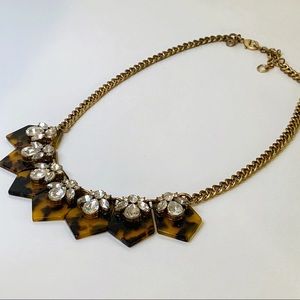 J Crew Tortoise and Crystal Statement Necklace